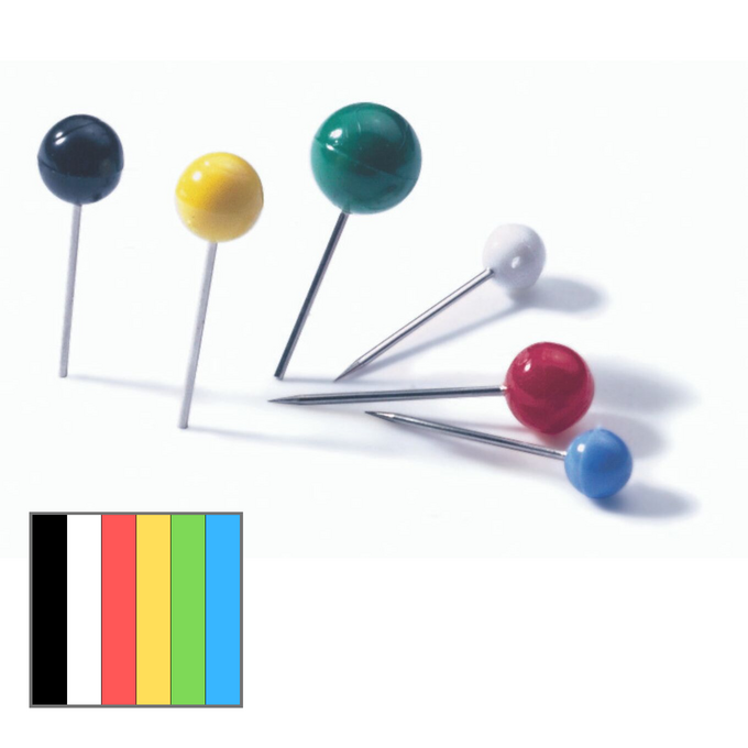Szpilki z okrągłymi główkami 4/15 mm - Kolor: mix kolorów