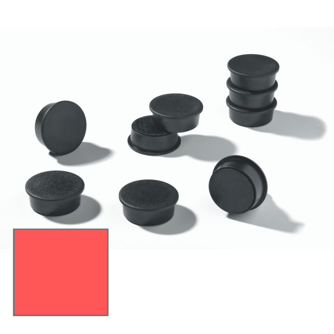 Magnesy do tablic DURABLE Ø 37 mm, 20 sztuk - Kolor: czerwony