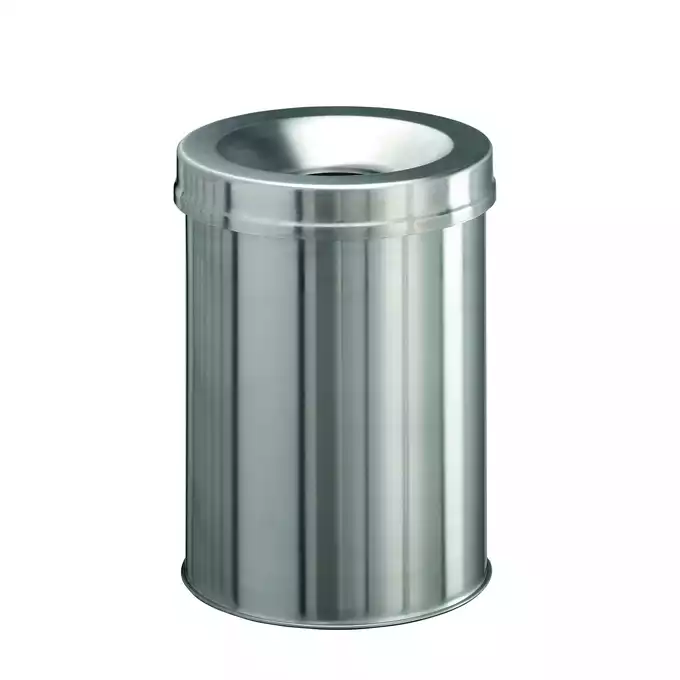 Kosz na śmieci SAFE, okrągły 15, metal szczotkowany DURABLE