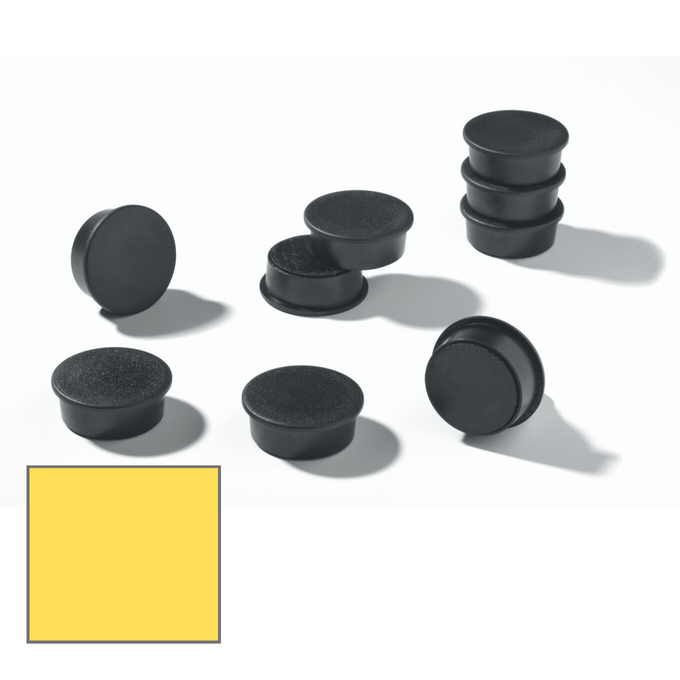 Magnesy do tablic DURABLE Ø 37 mm, 20 sztuk - Kolor: żółty