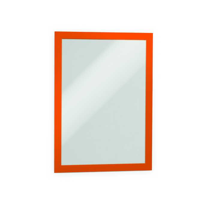 DURAFRAME A4 Samoprzylepna ramka informacyjna z uchylną przednią stroną, 2 szt - Kolor: pomarańczowy