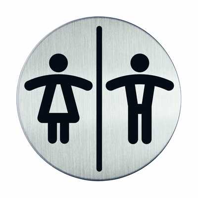 Tabliczka Ø83 symbol WC: dla pań i panów