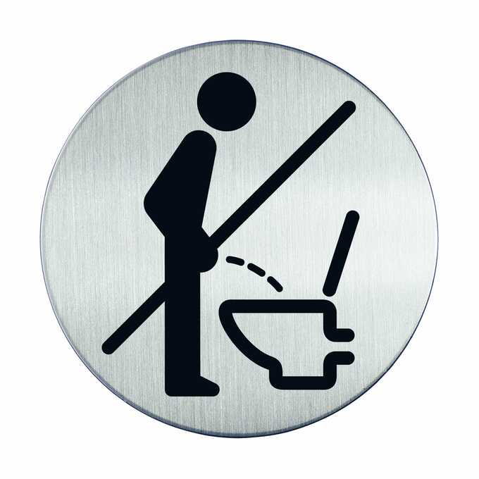 Tabliczka Ø83 symbol WC: proszę usiąść