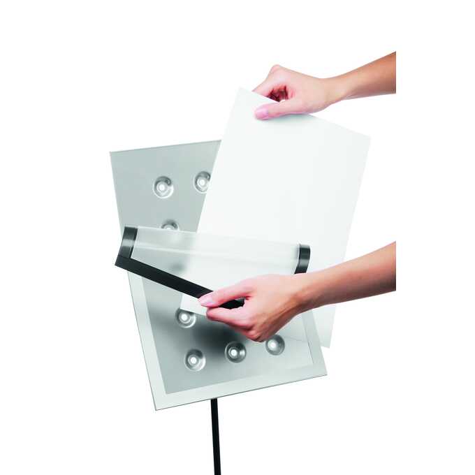 Tabliczka na podstawie podłogowej z ramką magnetyczną A4 DRAVIEW® STAND DURABLE