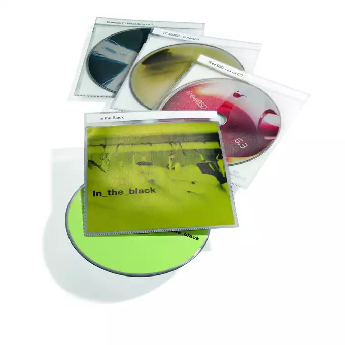 CD TOP COVER, kieszeń na CD z PP z  kieszenią na dokumenty i paskiem na opis