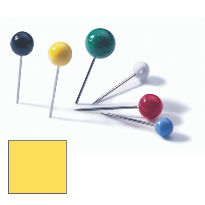 Szpilki z okrągłymi główkami 6/15 mm - Kolor: żółty