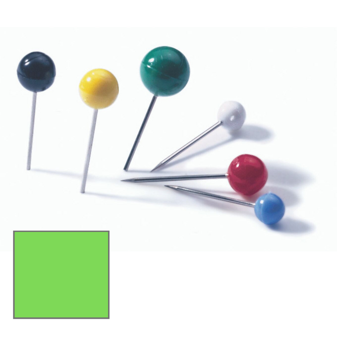 Szpilki z okrągłymi główkami 4/15 mm - Kolor: zielony
