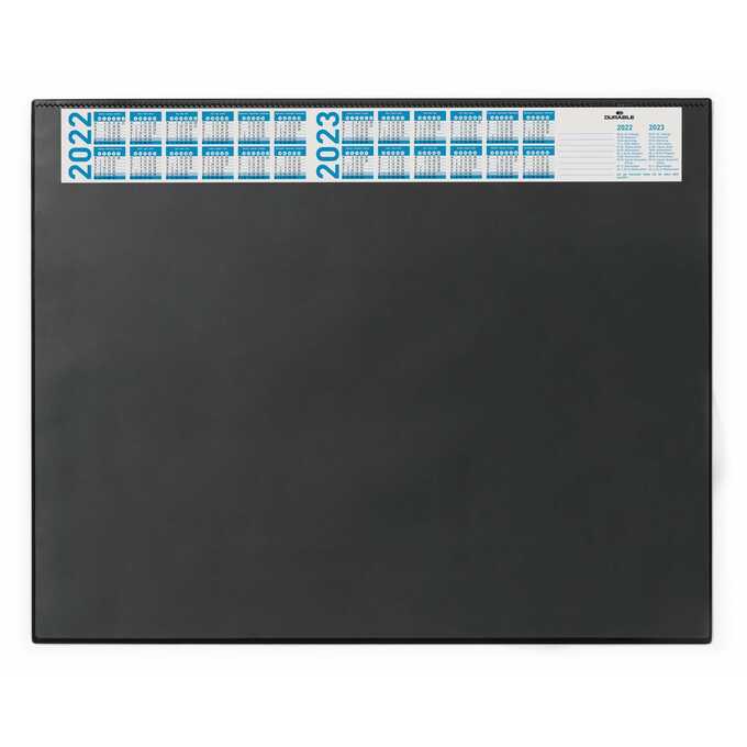 Podkład na biurko z kalendarzem DURABLE, 650 x 520 mm - Kolor: czarny