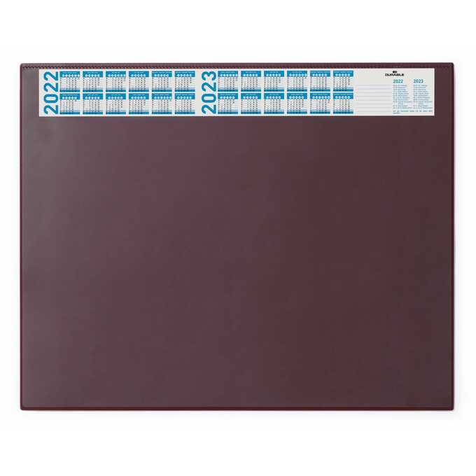 Podkład na biurko z kalendarzem DURABLE, 650 x 520 mm - Kolor: czerwony