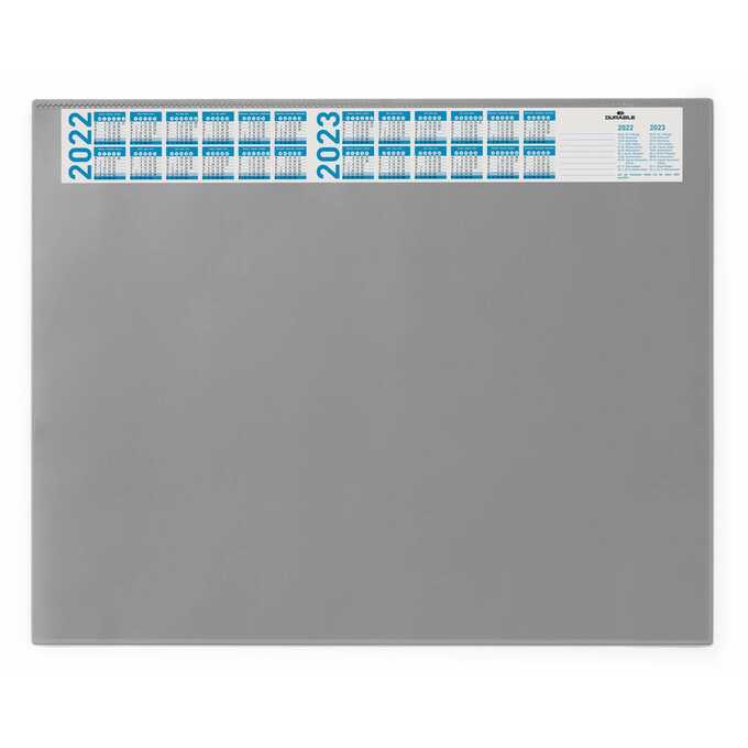 Podkład na biurko z kalendarzem DURABLE, 650 x 520 mm - Kolor: szary