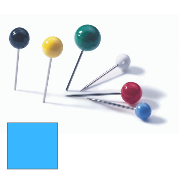 Szpilki z okrągłymi główkami 4/15 mm - Kolor: niebieski
