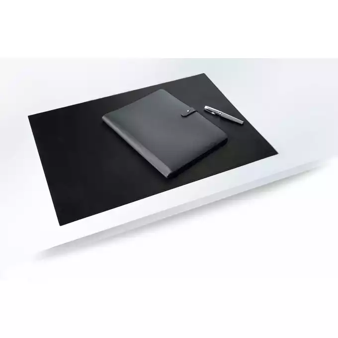 Podkład na biurko 650x450 mm ze skóry, czarny