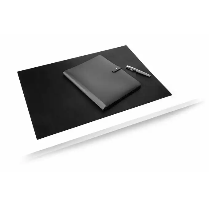 Podkład na biurko 650x450 mm ze skóry, czarny