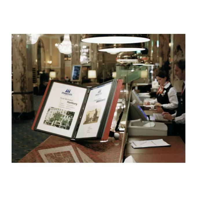 SHERPA® TABLE 10, stojak prezentacyjny z 10 panelami A4