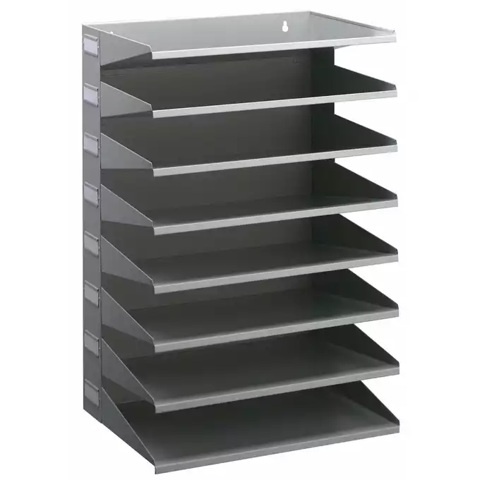 Sorter do dokumentów, 8 półek, szary