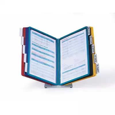 VARIO TABLE 10, stołowy zestaw paneli informacyjnych z 10 panelami A4