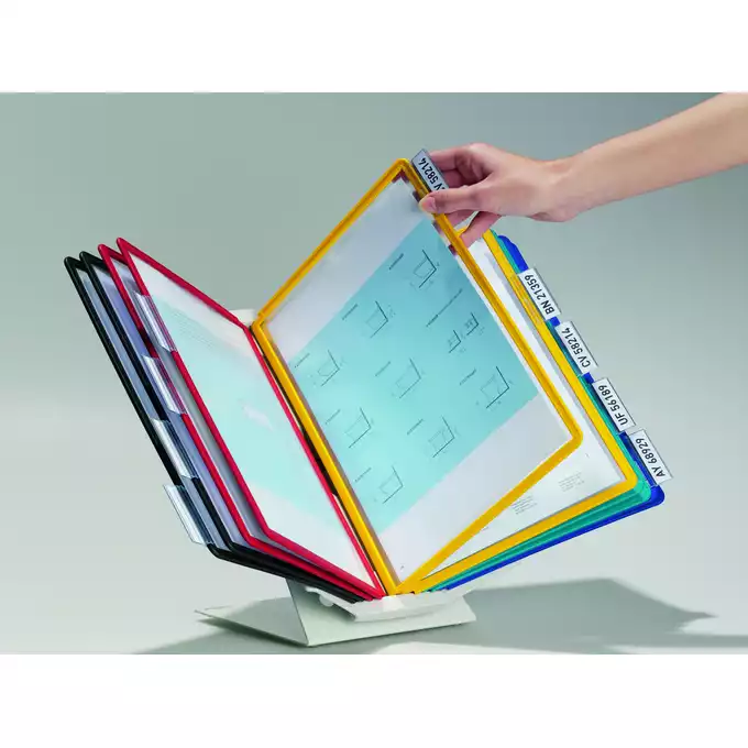 VARIO® PRO 10, stojak i 10 paneli A4, pion/poziom, ściana/stół.