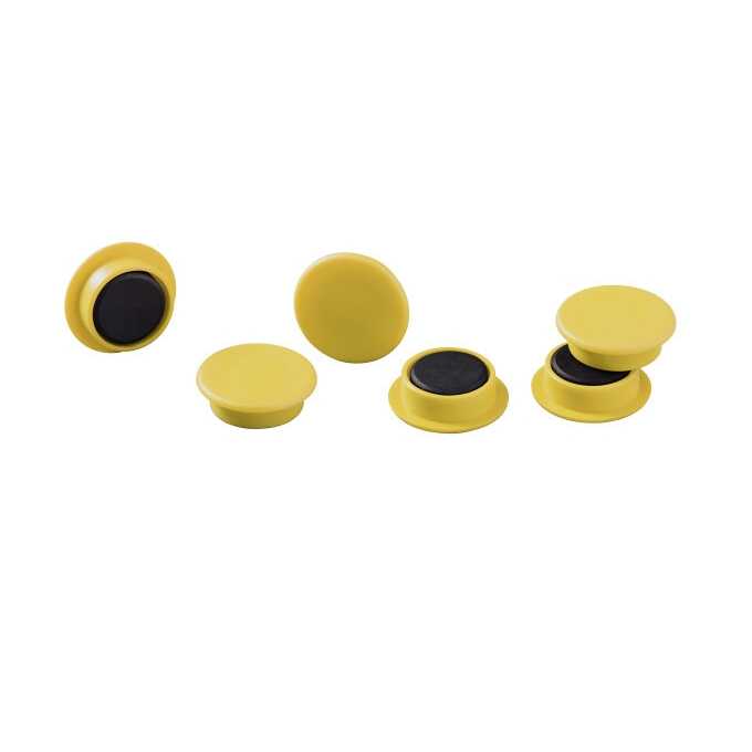 Magnesy do tablic DURABLE Ø 21 mm - Kolor: żółty