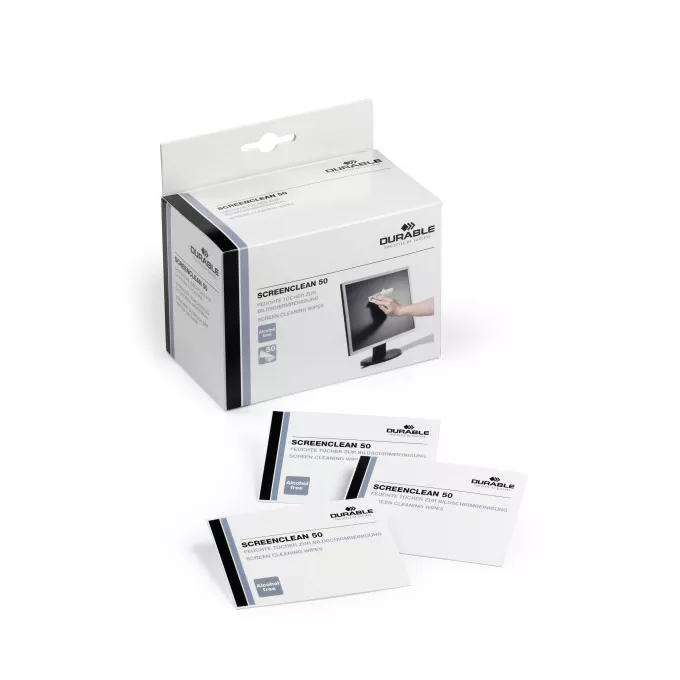 Ściereczki do czyszczenia monitorów i TV, SCREENCLEAN 50 DURABLE