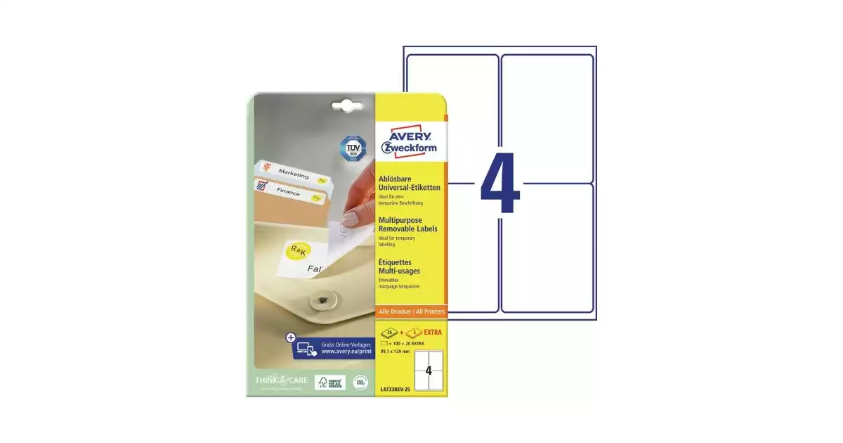 Word template voor etiketten L7971 - 38,1 x 21,2 mm