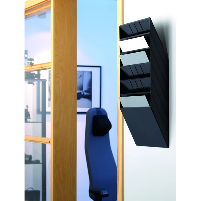 FLEXIBOXX A4 6 poziomych pojemników na dokumenty, kolor czarny DURABLE