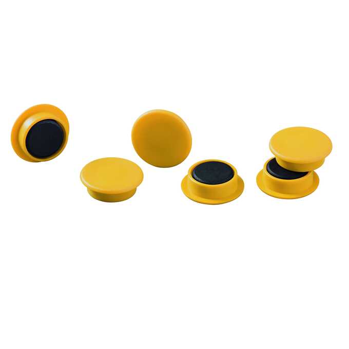 Magnesy do tablic DURABLE Ø 21 mm, 20 sztuk - Kolor: żółty