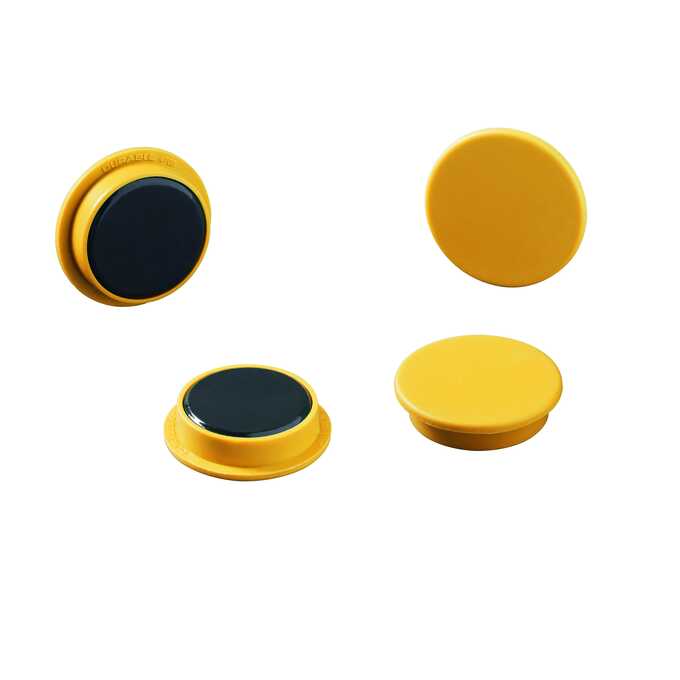 Magnesy do tablic DURABLE Ø 32 mm, 20 sztuk - Kolor: żółty