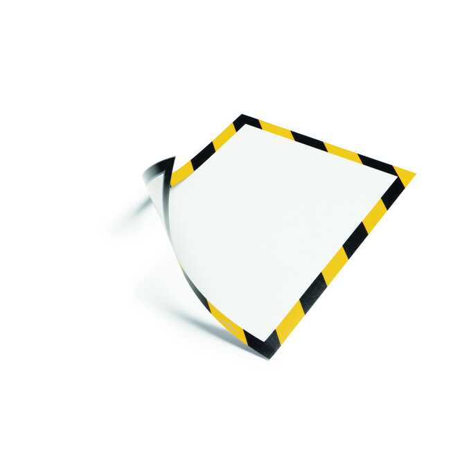 Ramka ostrzegawcza samoprzylepna z podnoszoną przednią stroną magnetyczną  DURAFRAME SECURITY A4 DURABLE, 10 sztuk - Kolor:  żółty/czarny