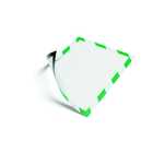 Ramka ostrzegawcza samoprzylepna z podnoszoną przednią stroną magnetyczną  DURAFRAME SECURITY A4 DURABLE, 10 sztuk - Kolor: zielony/biały