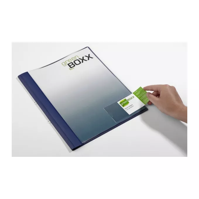 Kieszeń 90x57 mm na wizytówki,otwarta z boku,samoprzylepna opk.100 szt. bez etykiet POCKETFIX  DURABLE