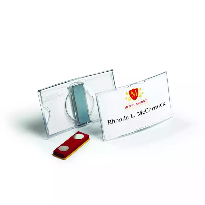 Identyfikator z akrylu z magnesem 40x75 mm