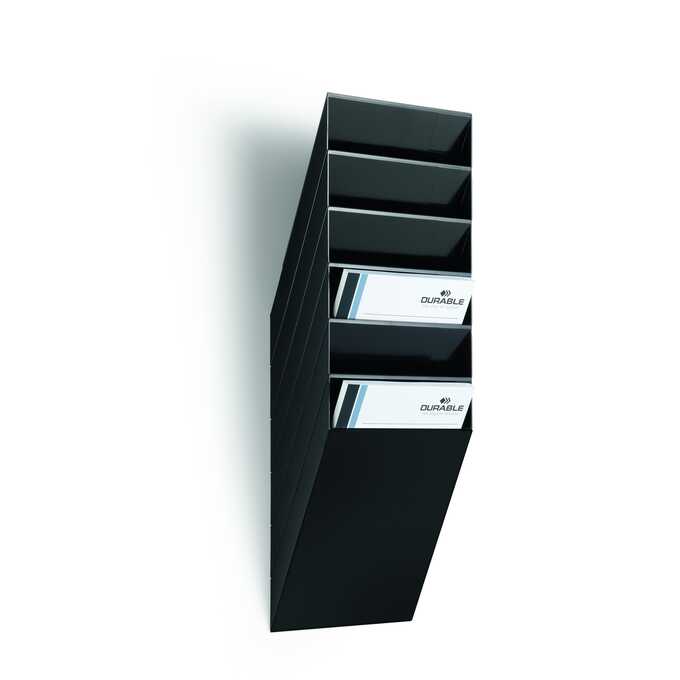 FLEXIBOXX A4 6 pionowych pojemników na dokumenty, kolor czarny DURABLE