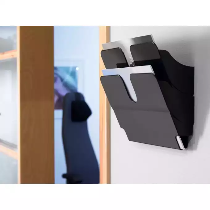 FLEXIPLUS A4 2 poziome pojemniki na dokumenty, czarny