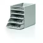 IDEALBOX BASIC 5 A4 pojemnik z 5 szufladami do montażu, szary DURABLE