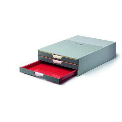 Pojemnik z trzema kolorowymi szufladkami VARICOLOR 3 DURABLE 