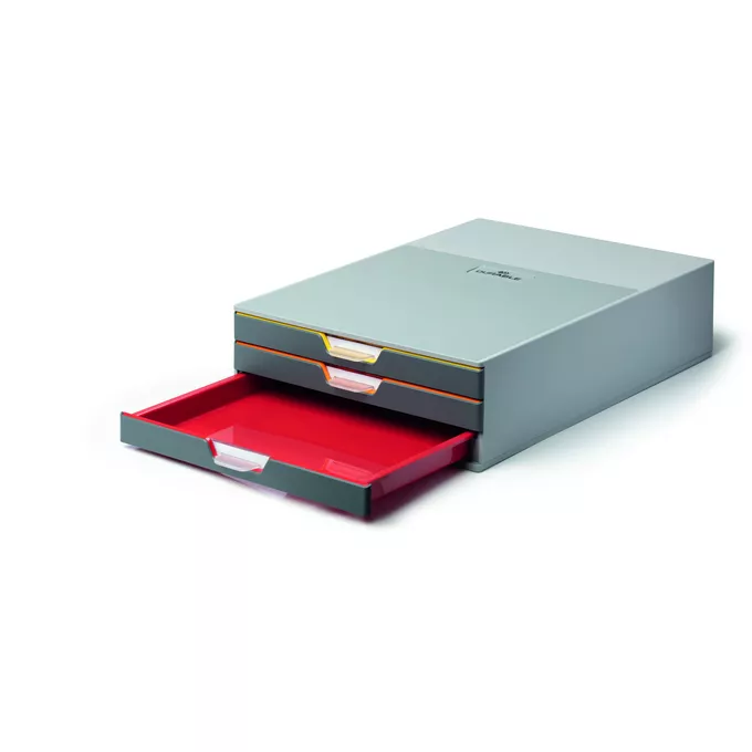 Pojemnik z trzema kolorowymi szufladkami VARICOLOR 3 DURABLE 