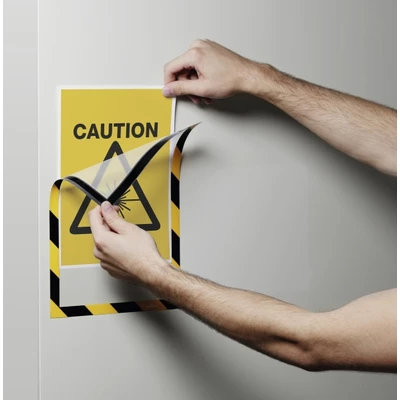 Ramka informacyjna DURAFRAME® MAGNETIC SECURITY A4, żółty/czarny, op. 5 szt.