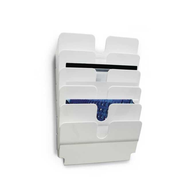Zestaw 6 poziomych pojemników na dokumenty FLEXIPLUS A4 DURABLE - Kolor: biały