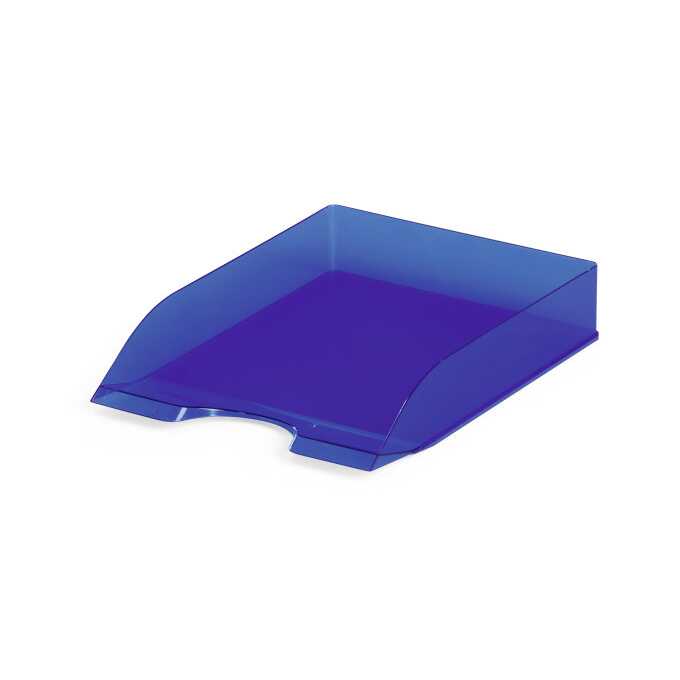 Półka, tacka na dokumenty A4 BASIC - Kolor: niebieski przezroczysty