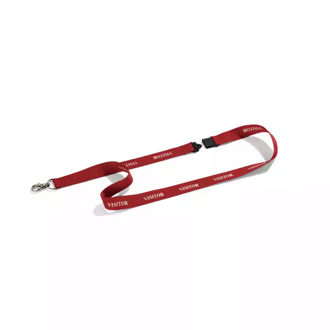 Taśma tekstylna DURABLE z nadrukiem &quot;VISITOR&quot;, 20 mm, czerwona (10 sztuk)