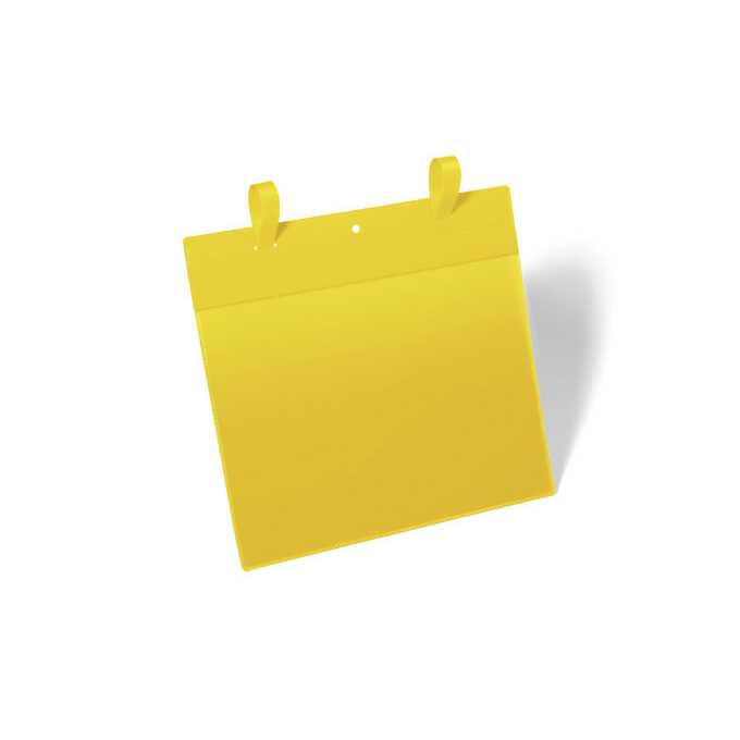 Kieszeń magazynowa z paskami montażowymi A4 pozioma DURABLE - Kolor: żółty