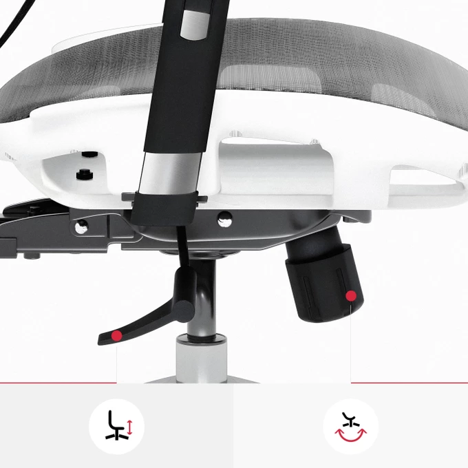 FOTEL ERGONOMICZNY DIABLO V-BASIC BIAŁO-SZARY