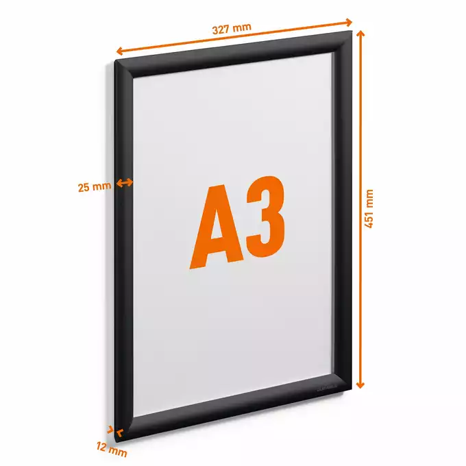 Aluminiowa rama zatrzaskowa A3, czarny