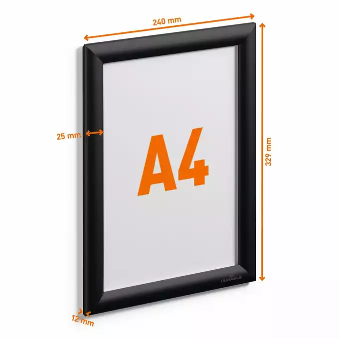 Aluminiowa rama zatrzaskowa A4, czarny