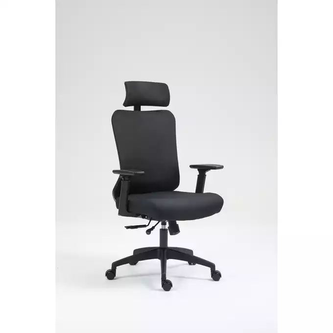 FOTEL ERGONOMICZNY ERGOBIT Z ZAGŁÓWKIEM, TKANINA CZARNA