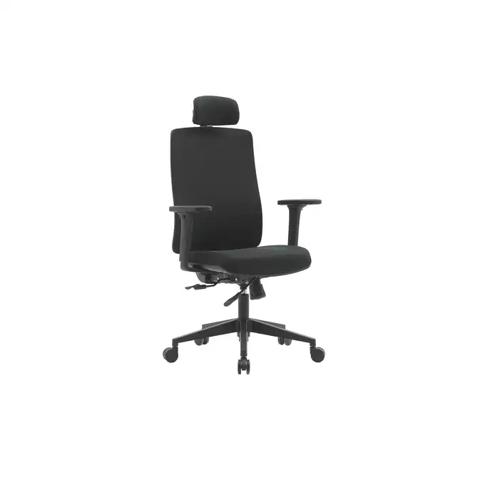 FOTEL ERGONOMICZNY POPSTAR LUX HR, TKANINA CZARNA