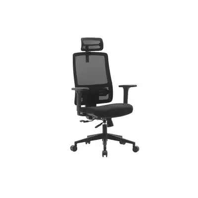 FOTEL ERGONOMICZNY POPSTAR MESH LUX HR, CZARNY