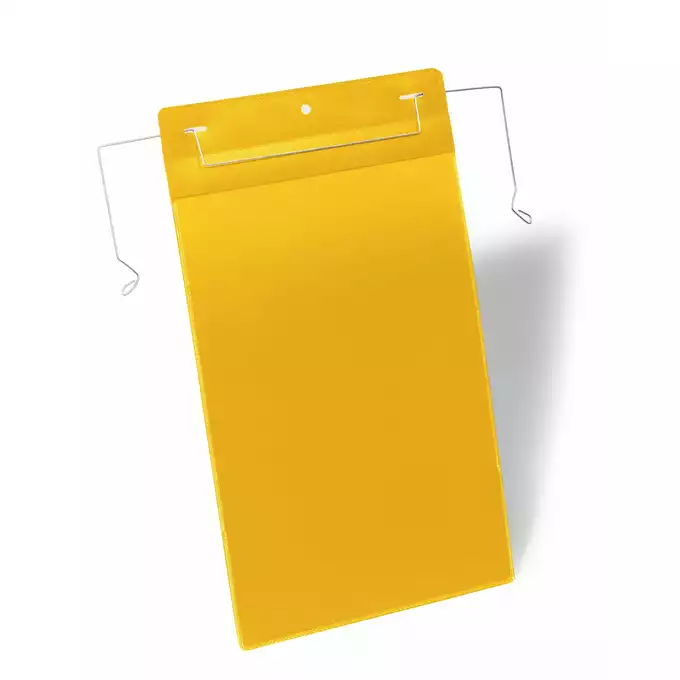 Kieszeń magazynowa z uchwytami z drutu A4 pionowa DURABLE, żółty