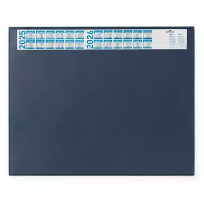 Podkład na biurko 650x520 mm z kalendarzem i przezroczystą nakładką, granatowy