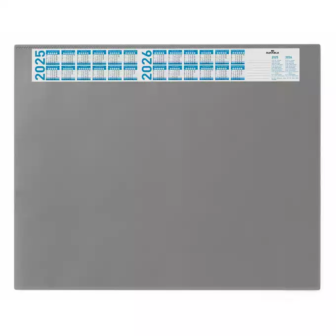 Podkład na biurko 650x520 mm z kalendarzem i przezroczystą nakładką, szary
